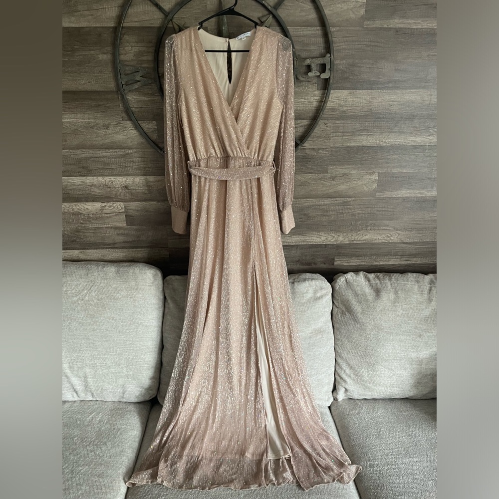 Baltic Born Abigail Champagne Sparkle Gown Medium